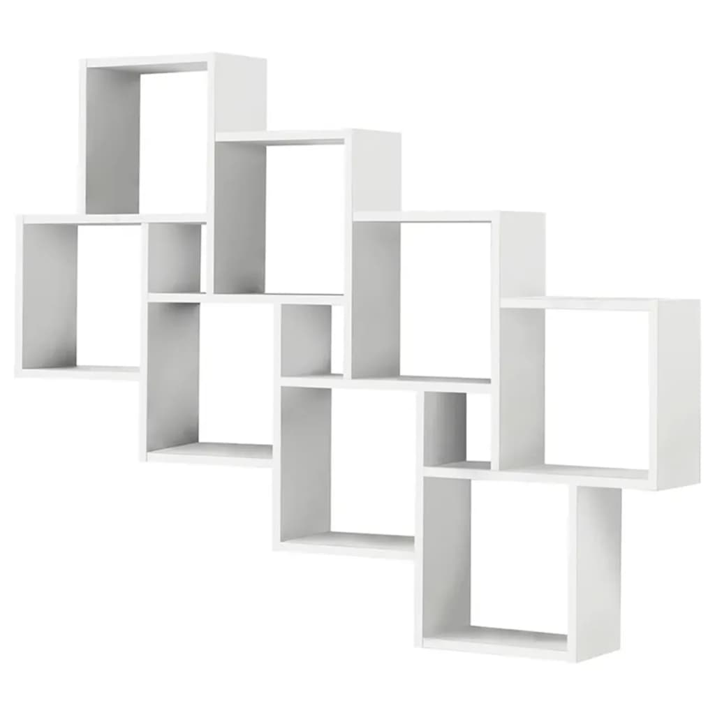 FMD Estantería de pared con 11 compartimentos blanca – Bechester