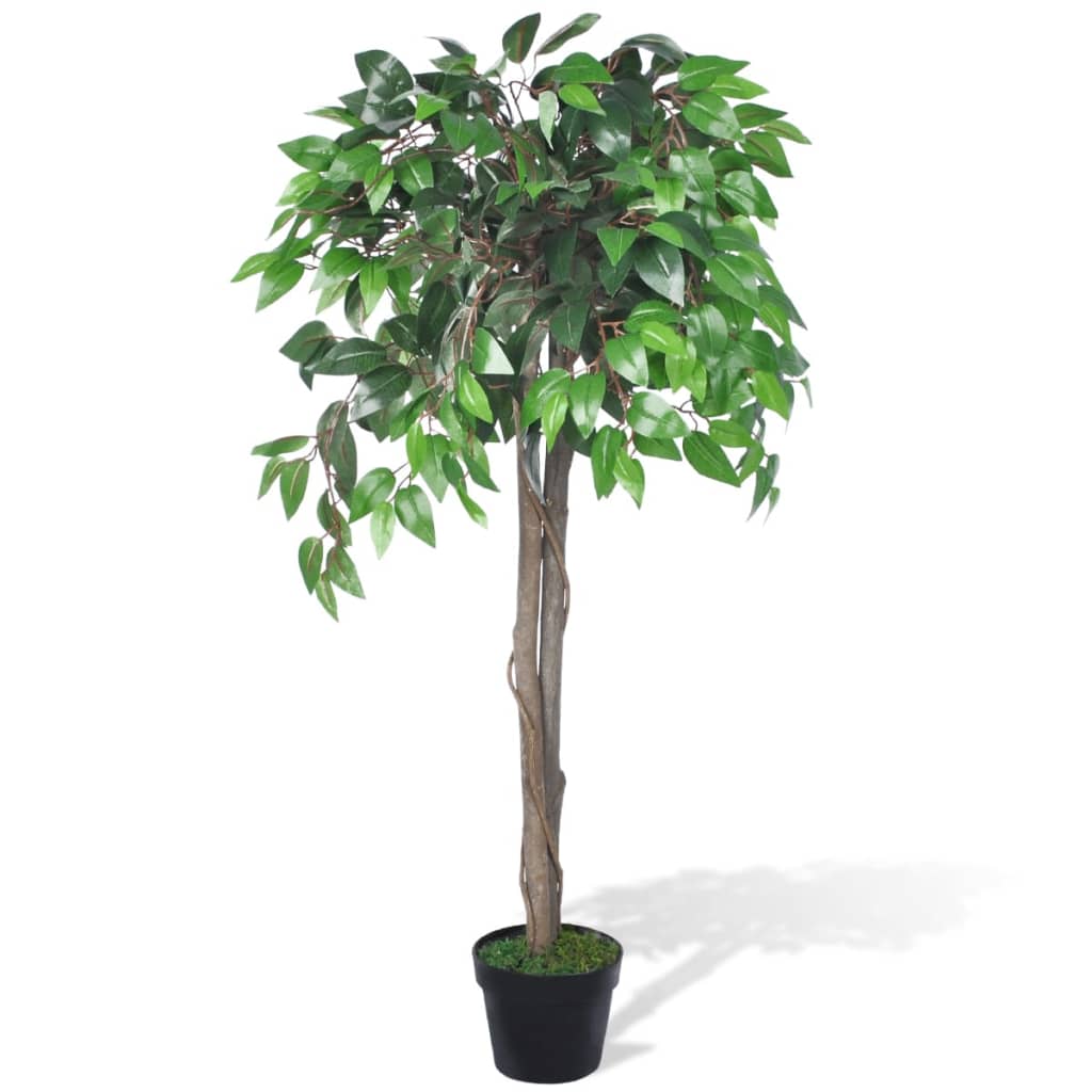 HOMCOM Ficus Artificial con Troncos Naturales 150 cm Planta Artificial –  Bechester