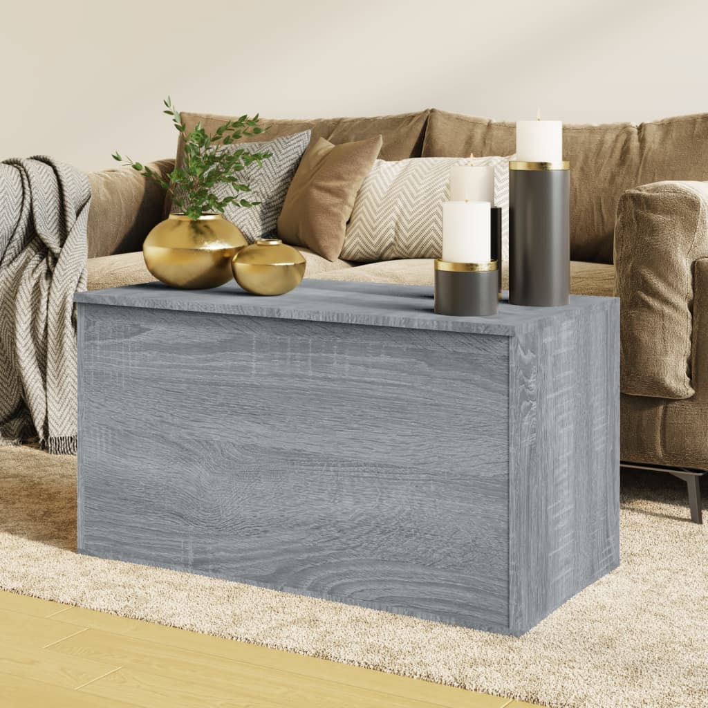 vidaXL Baúl de almacenaje madera contrachapada gris Sonoma 84x42x46 cm –  Bechester
