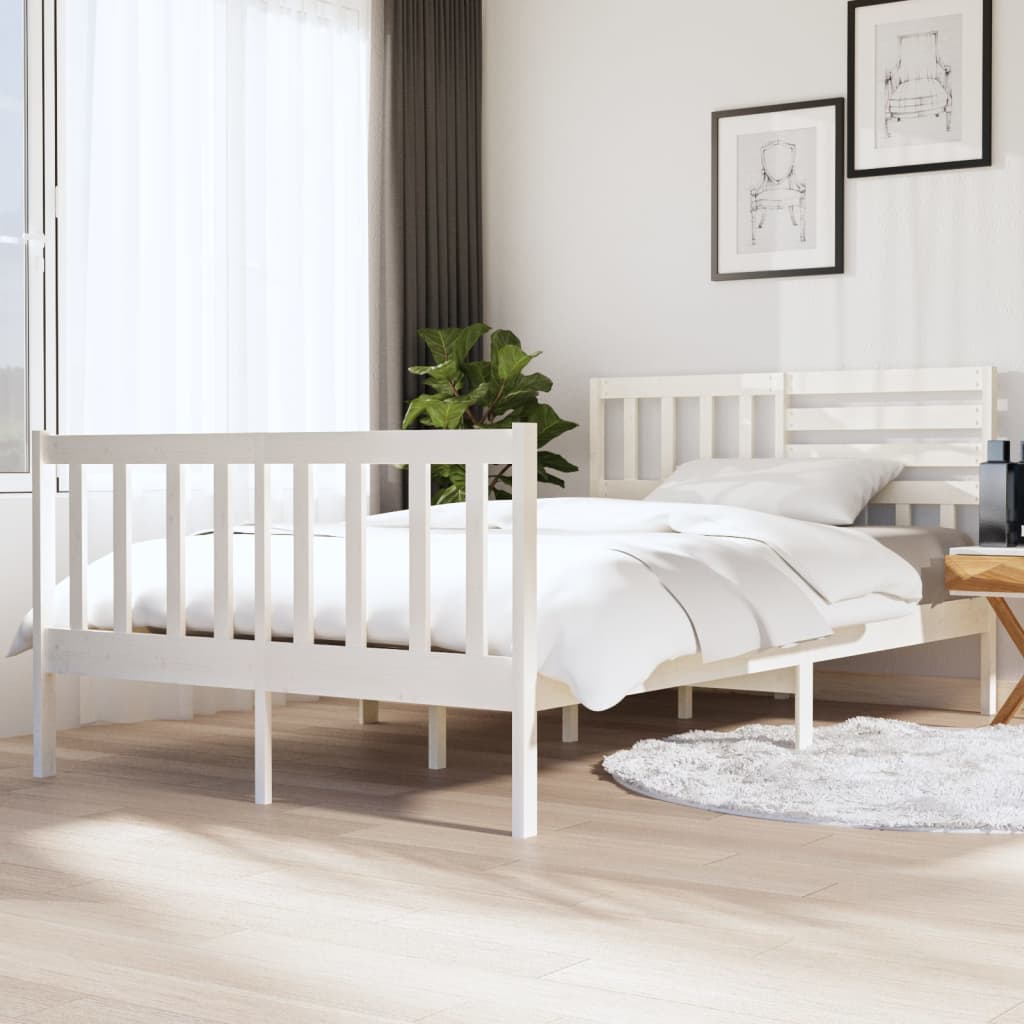 Banco de cama madera de acacia color nogal con cojín blanco