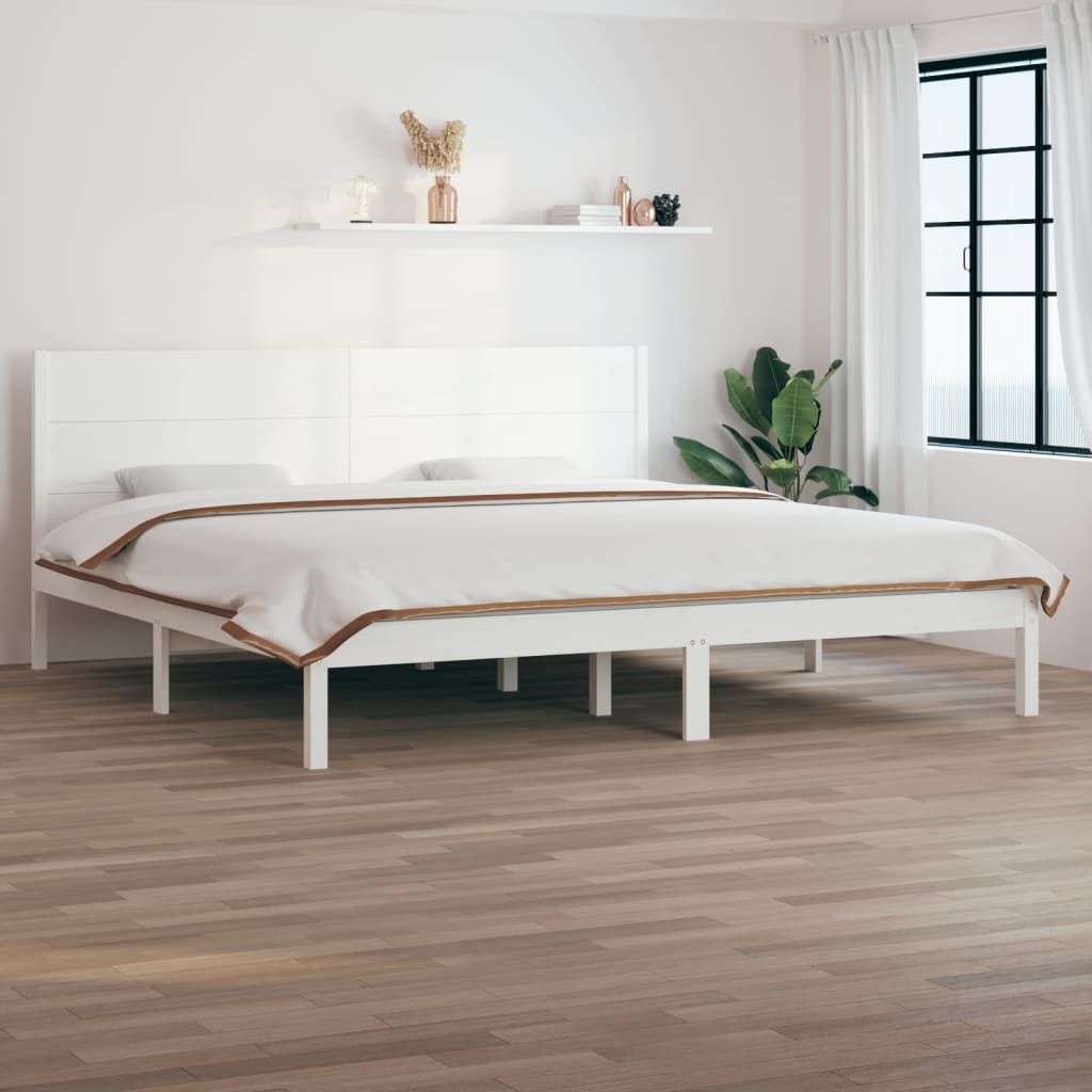 Estructura de cama madera maciza negro super king 180x200 cm