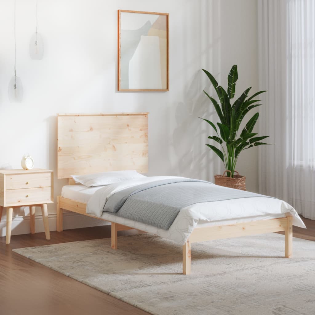 vidaXL Estructura de cama individual madera maciza blanca 90x190 cm –  Bechester