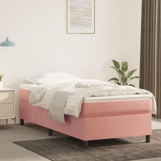 vidaXL Estructura de cama de terciopelo rosa 80x200 cm