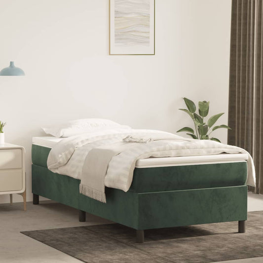 vidaXL Estructura de cama de terciopelo verde 90x190 cm