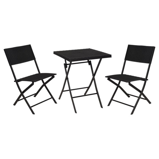 ProGarden Mesa y sillas de jardín 3 piezas aspecto de mimbre