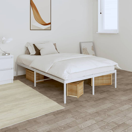 vidaXL Estructura de cama de metal blanca 120x190 cm