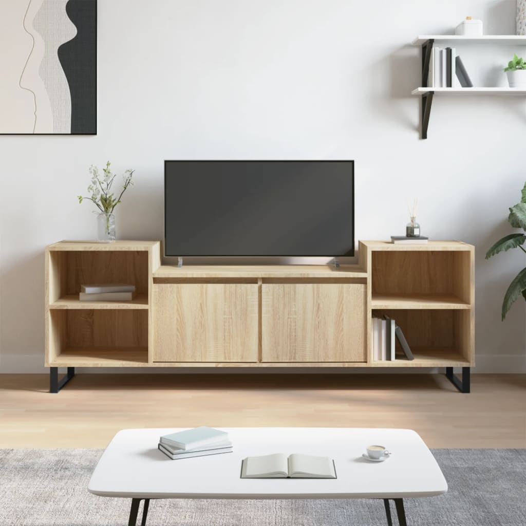 Mesa TV Salon,Mueble para TV madera contrachapada roble Sonoma 160x35x55 cm  -CD42066