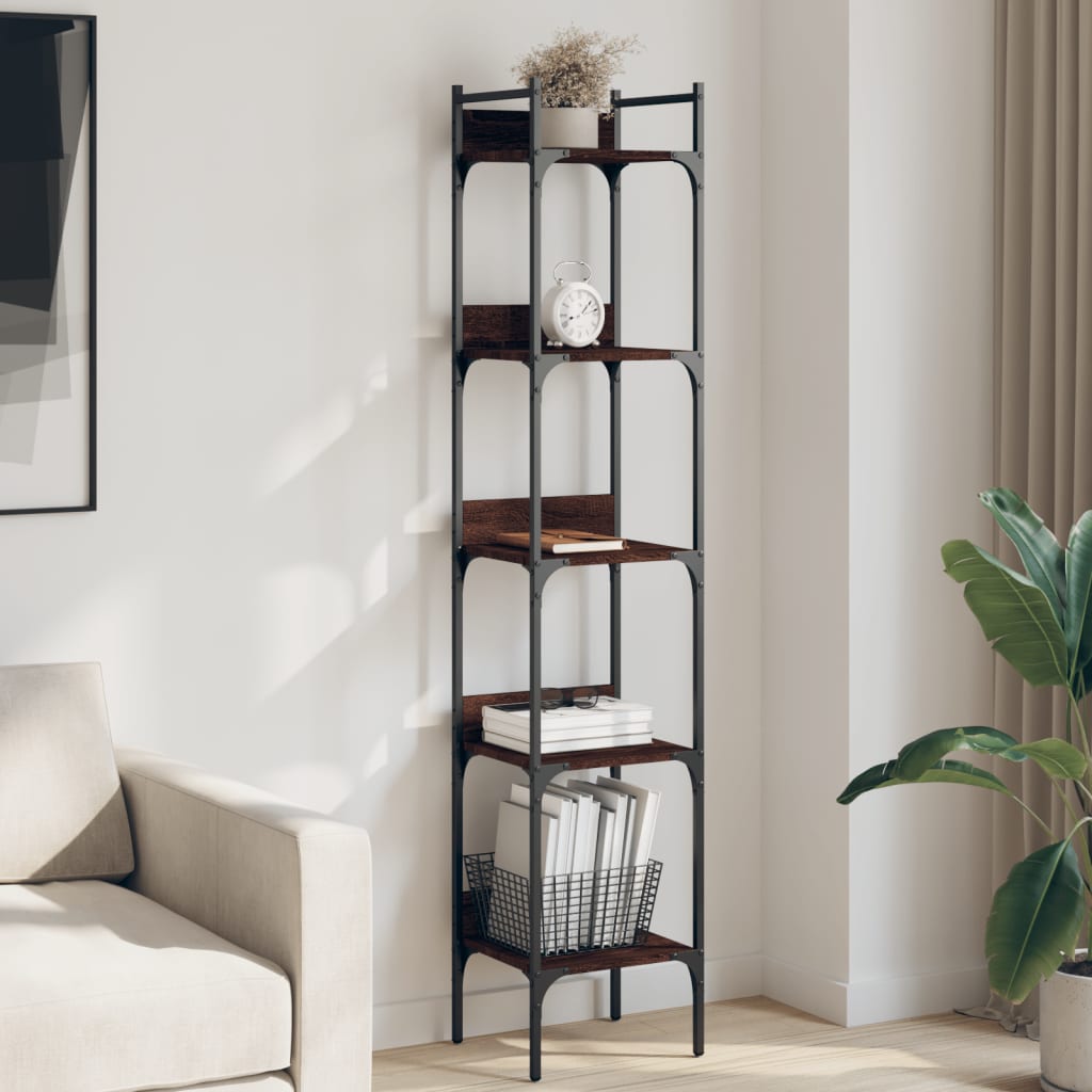 vidaXL Librería de 5 estantes madera roble marrón 35x30x174 cm – Bechester