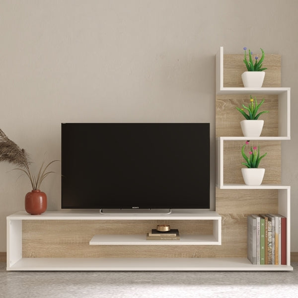 Conjunto De Tv De 160x29 Cm - Venprodin - Cambrian/blanco