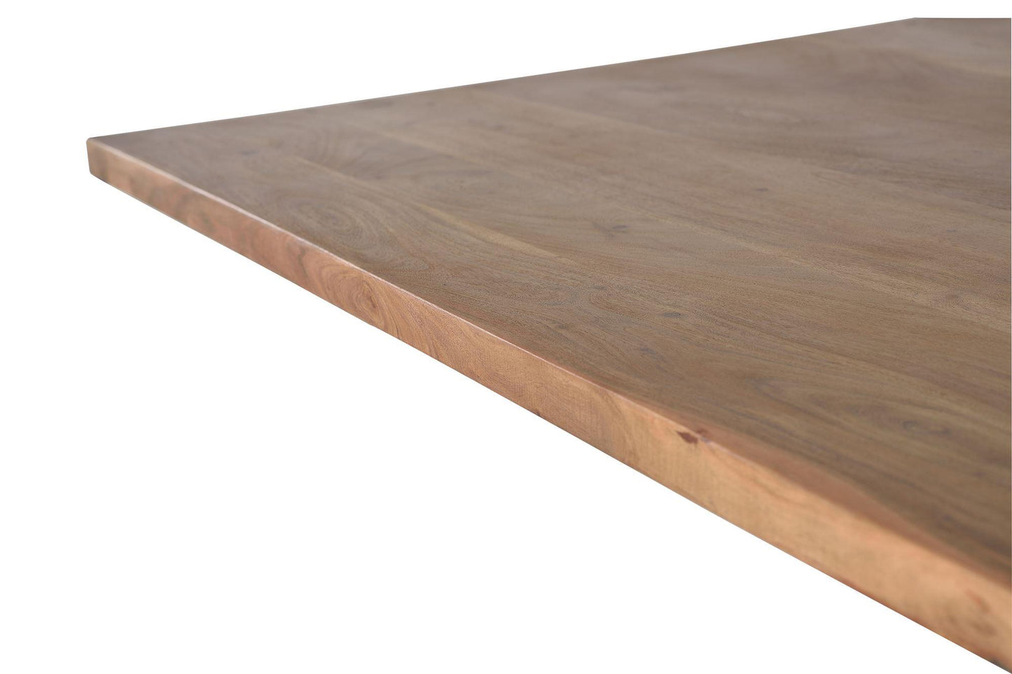 Mesa de comedor fabricada en madera maciza de acacia y base de metal - GINER Y COLOMER