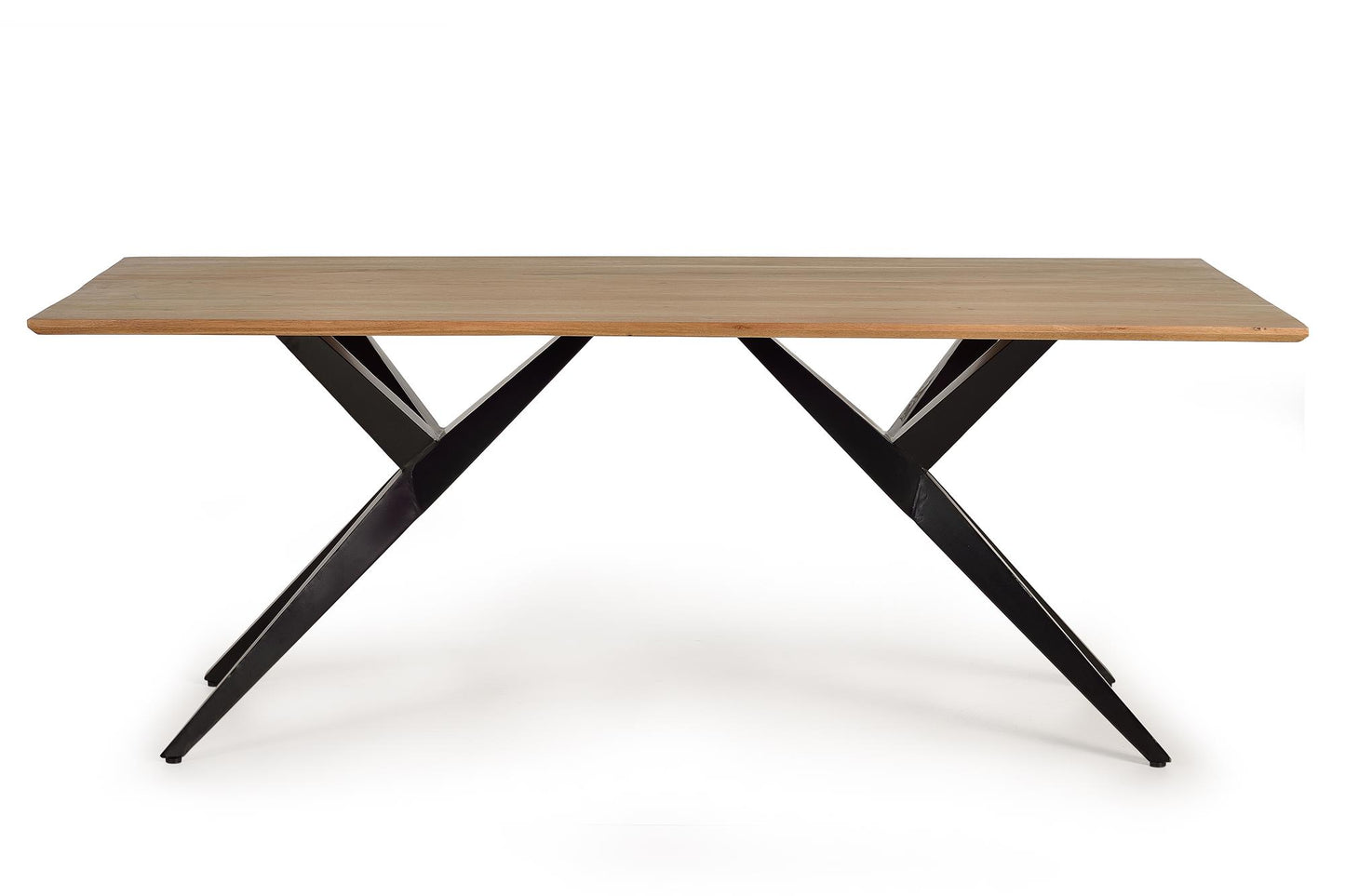 Mesa de comedor fabricada en madera de acacia y base de metal - GINER Y COLOMER