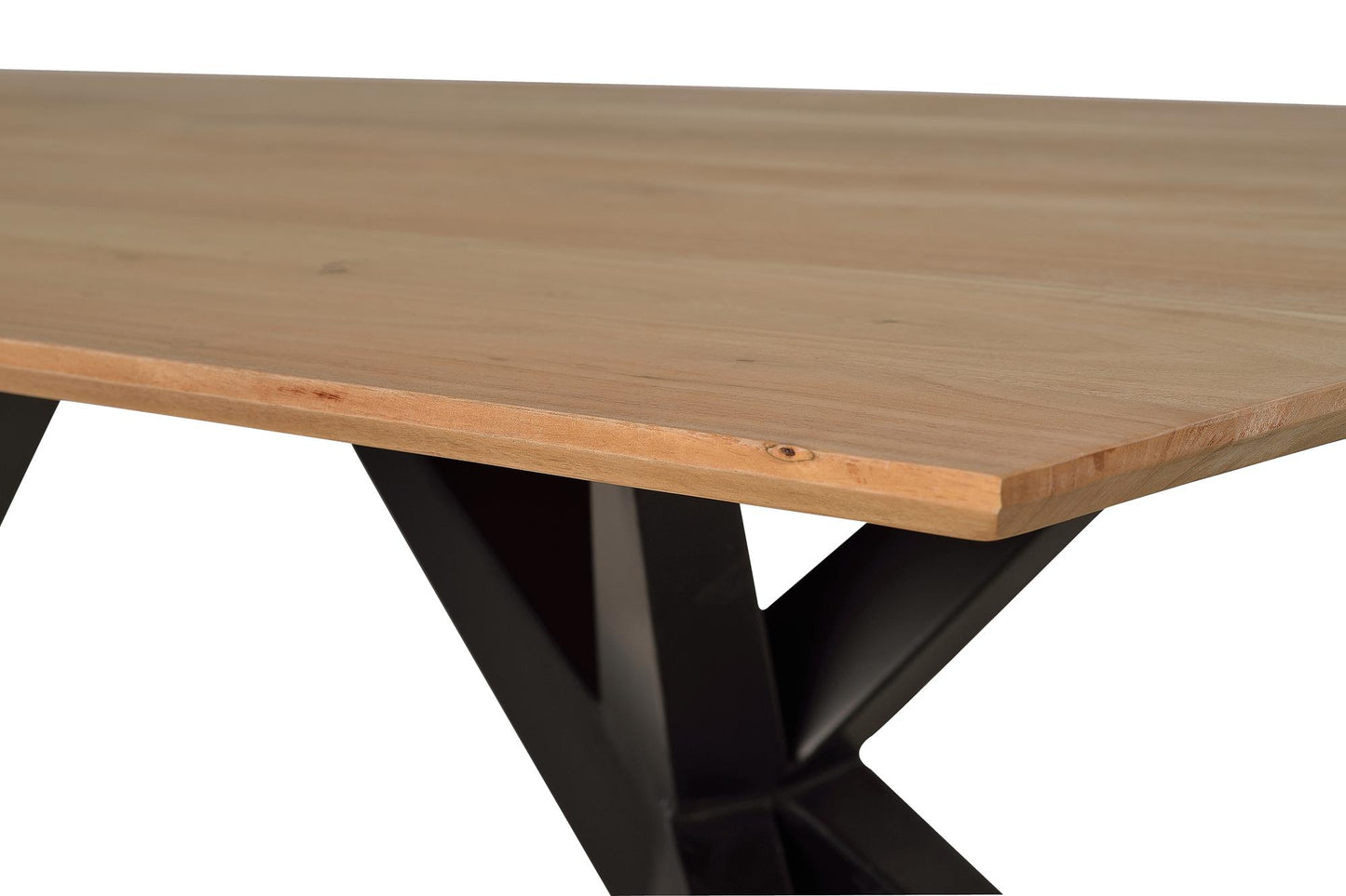 Mesa de comedor fabricada en madera de acacia y base de metal - GINER Y COLOMER