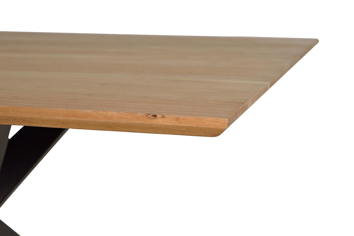 Mesa de comedor fabricada en madera de acacia y base de metal - GINER Y COLOMER