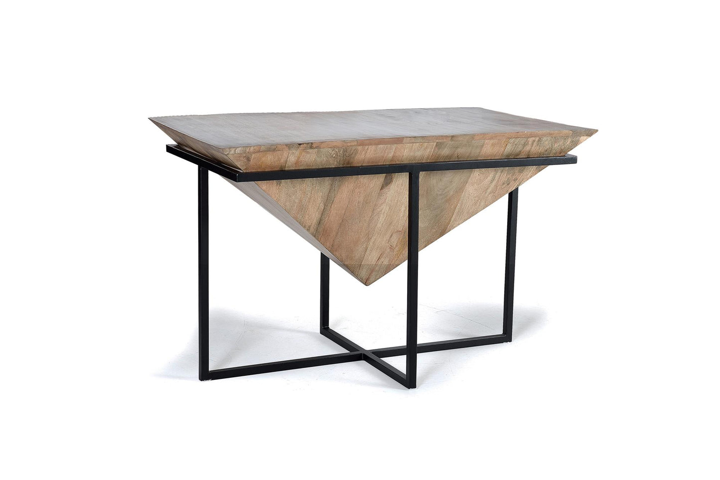 Mesa de centro en madera de mango y base de metal - GINER Y COLOMER