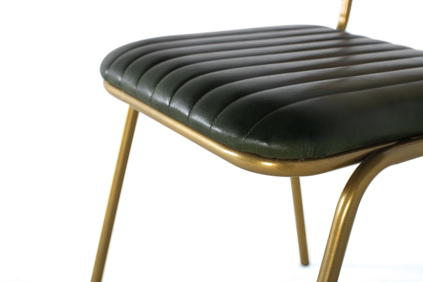 Set de 2 sillas de comedor tapizadas en piel, con respaldo de rejilla de rattan y estructura de metal - GINER Y COLOMER