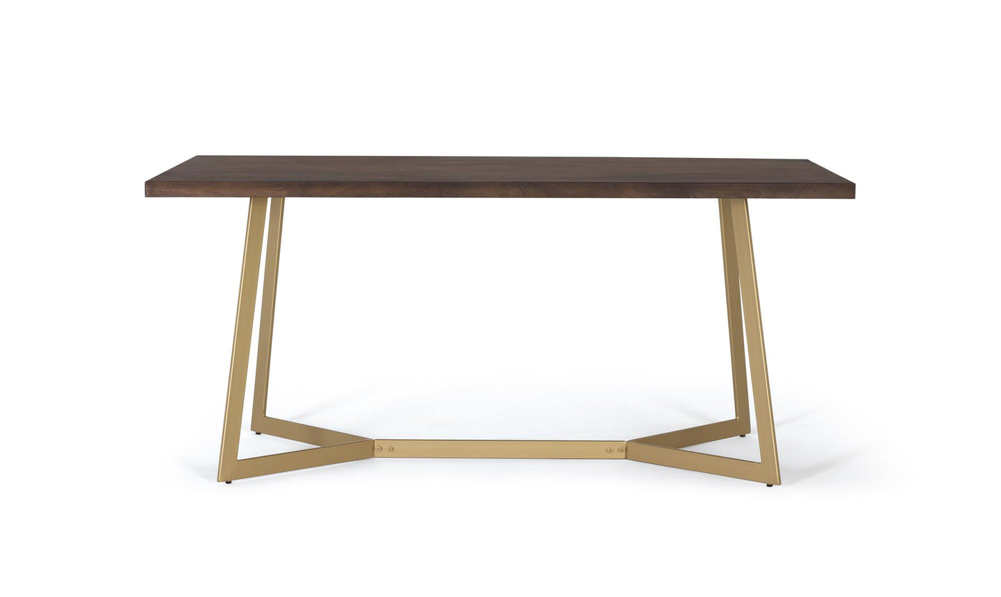 Mesa de comedor fabricada en madera de mango, base de metal - GINER Y COLOMER