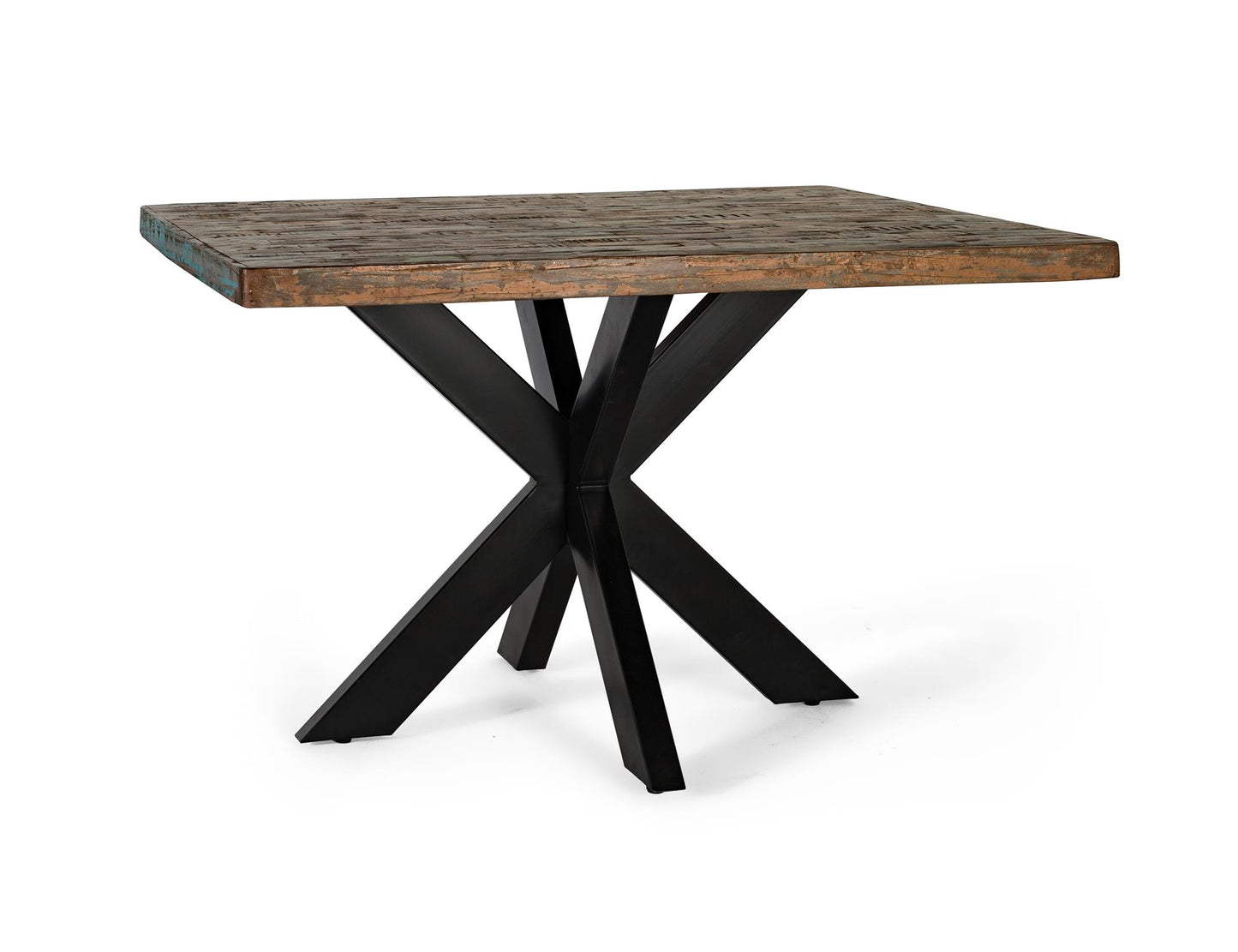 Mesa comedor fabricada en madera reciclada y patas de metal - GINER Y COLOMER