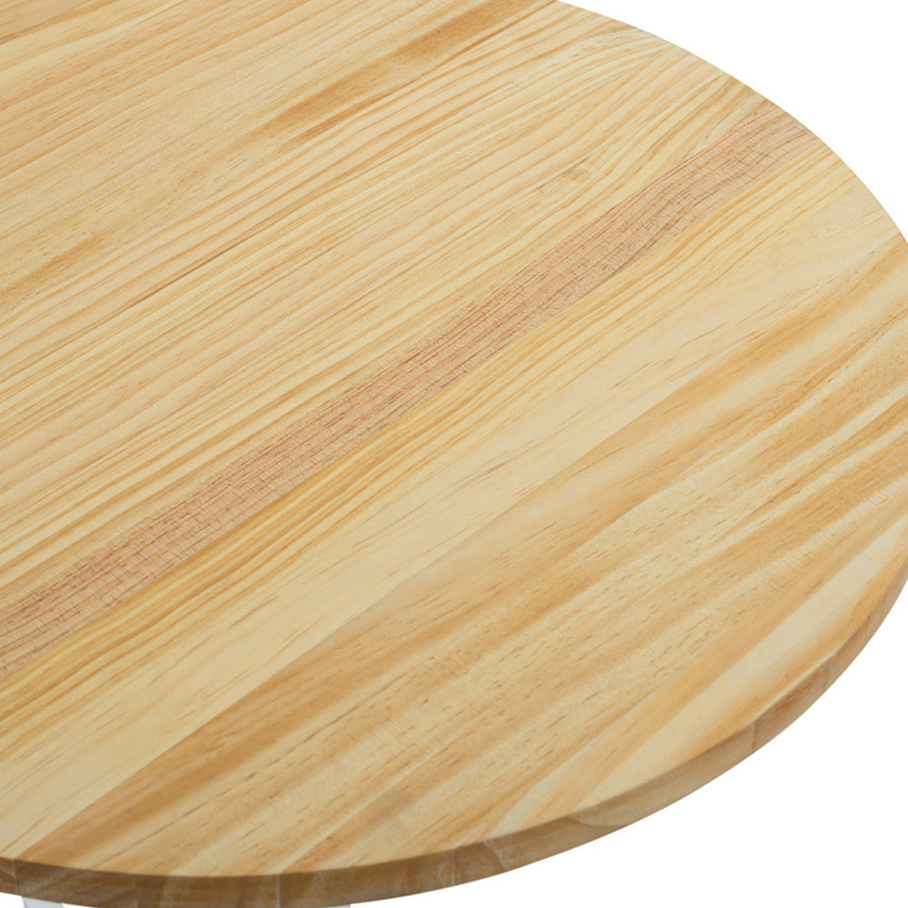 Mesa Redonda iCub 70x75cm Negra en madera maciza de pino acabado natural estilo nórdico industrial - Box Furniture