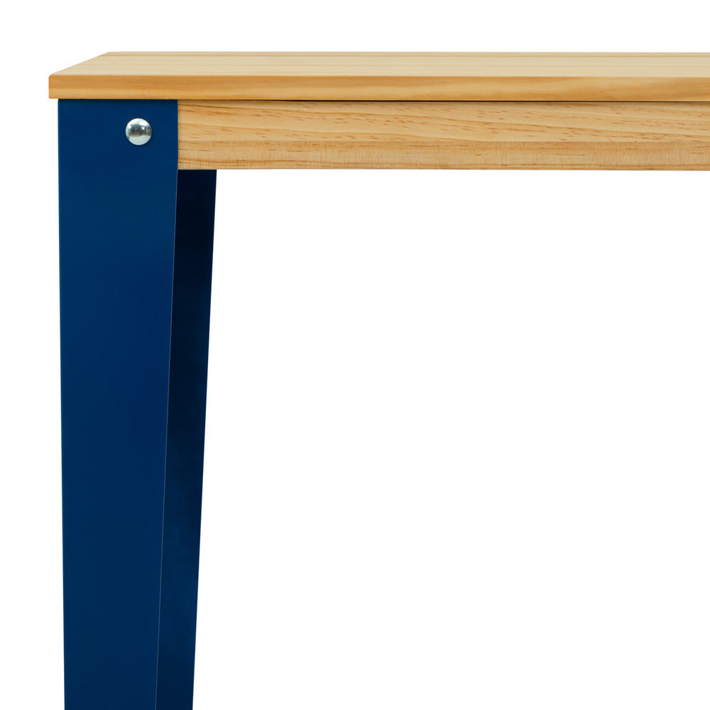 Mesa Lunds Alta 40x140x110cm Azul en madera maciza de pino acabado natural estilo nórdico Industrial Box Furniture
