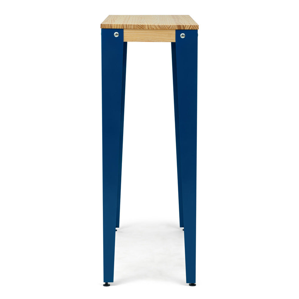 Mesa Lunds Alta 39x110x110cm Azul en madera maciza de pino acabado natural estilo nórdico Industrial Box Furniture