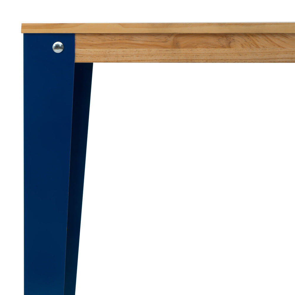 Mesa Lunds Alta 59x59x110cm Azul en madera maciza de pino acabado natural estilo nórdico Industrial Box Furniture