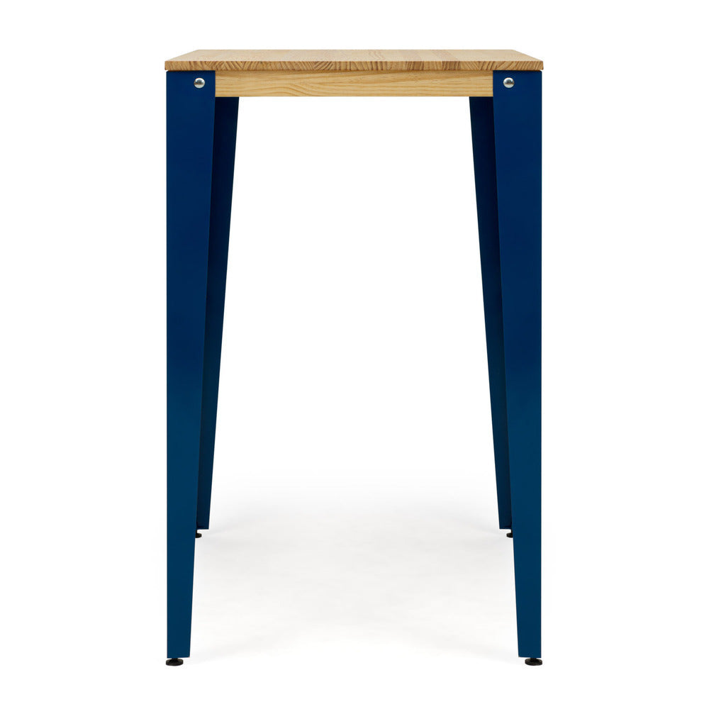 Mesa Lunds Alta 70x110x110cm Azul en madera maciza de pino acabado natural estilo nórdico Industrial Box Furniture