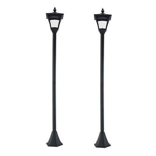 Outsunny Conjunto de 2 Farolas Solares Luces de Solar para Jardín con Paneles Solares Luces LED Inteligentes y Protección al Ambiente para Terraza Patio 15x15x120 cm Negro