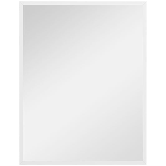 HOMCOM Espejo Rectangular Espejo de Baño 70x90 cm Espejo de Pared Decorativo para Salón Entrada Pasillo Horizontal o Vertical Blanco