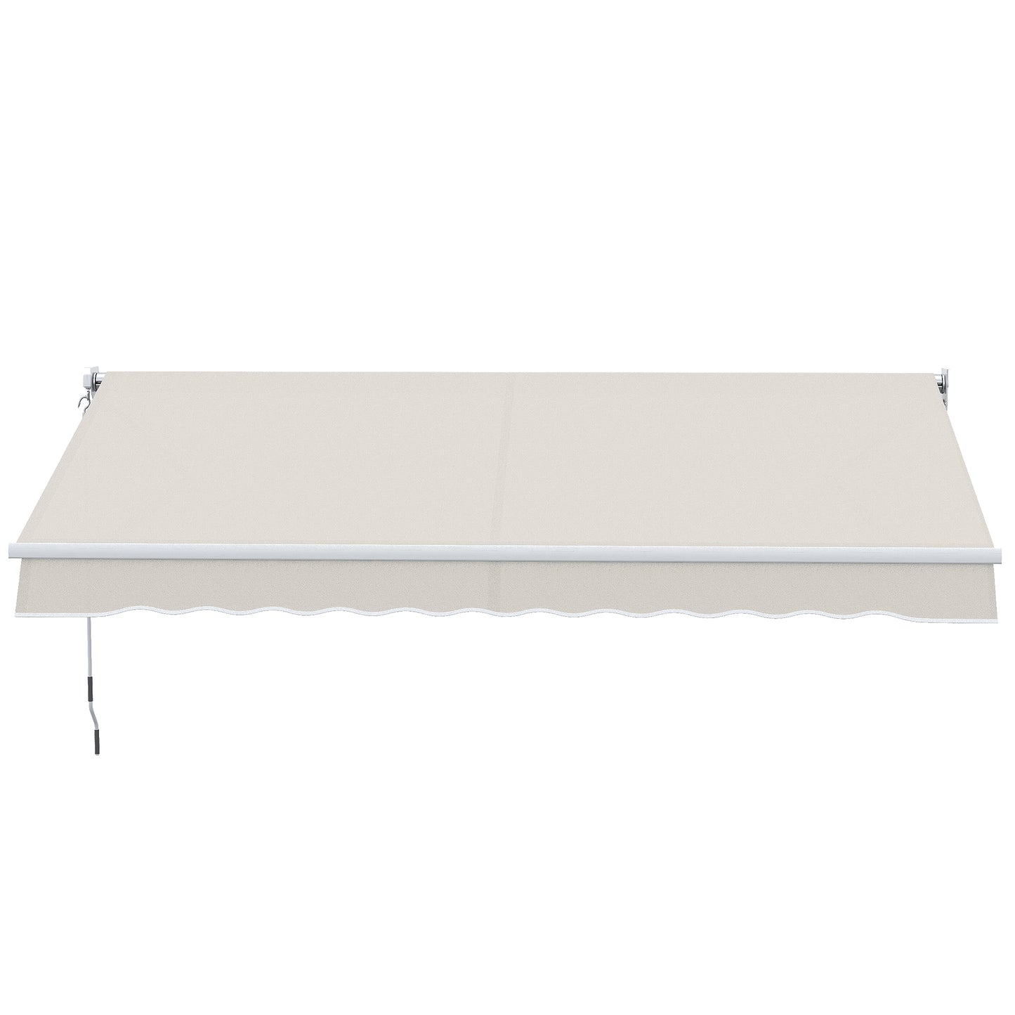 Outsunny Toldo Manual Retráctil 200x295 cm Toldo para Balcón con Manivela de Metal Impermeable y Anti-UV Toldo Enrollable de Exterior para Jardín Terraza Ventanas Crema