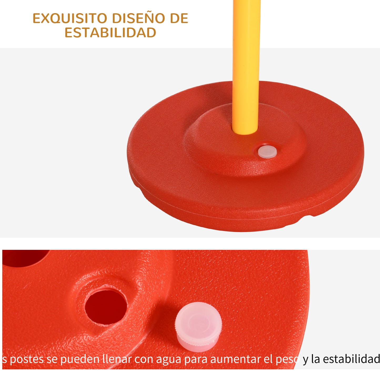 PawHut Conjunto 4 Obstáculos de Entrenamiento para Perro Set de Agilidad para Mascotas Estable Altura Ajustable de Aro con Túnel Postes y Bolsa Transporte Amarillo