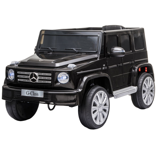 HOMCOM Coche Eléctrico para Niños de +3 Años BENZ G500 Todoterreno de Batería 12 V Vehículo Eléctrico con Control Remoto Música Bocina Velocidad 3-5 km/h Carga 30 kg Negro