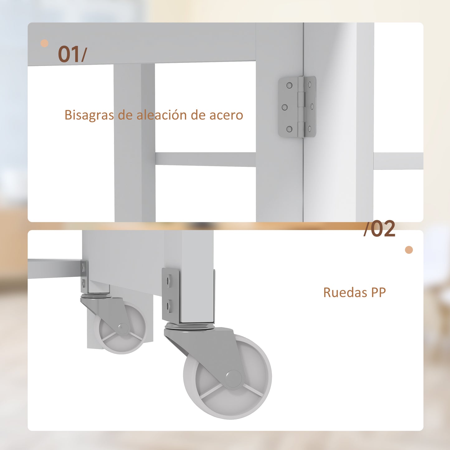 HOMCOM Mesa Plegable con Alas Abatibles Mesa de Comedor Plegable Mesa de Cocina con 2 Ruedas y Estantes Estilo Moderno 120x60x75 cm Blanco