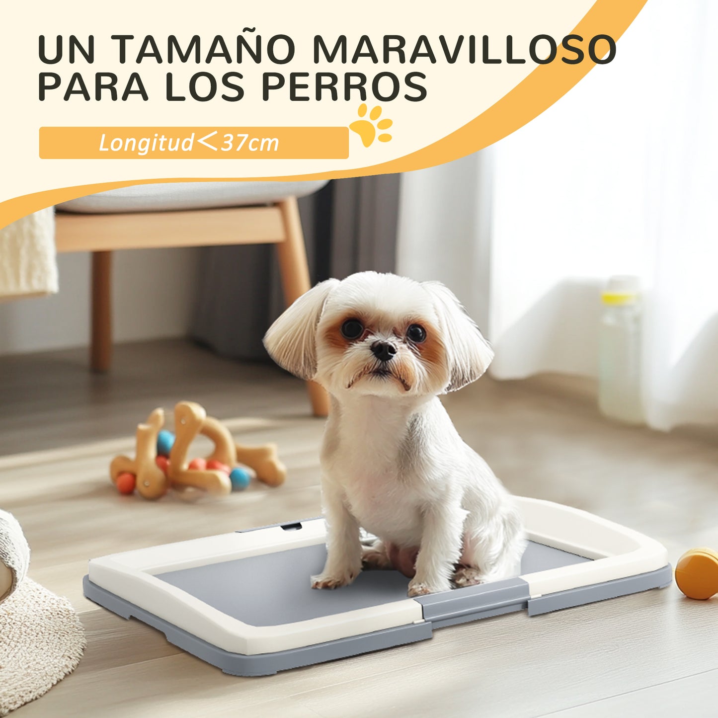 PawHut Inodoro para Perros Arenero para Perros con Bandeja para Entrenamiento de Cachorros en Exterior e Interior 63x48,5x6 cm Gris