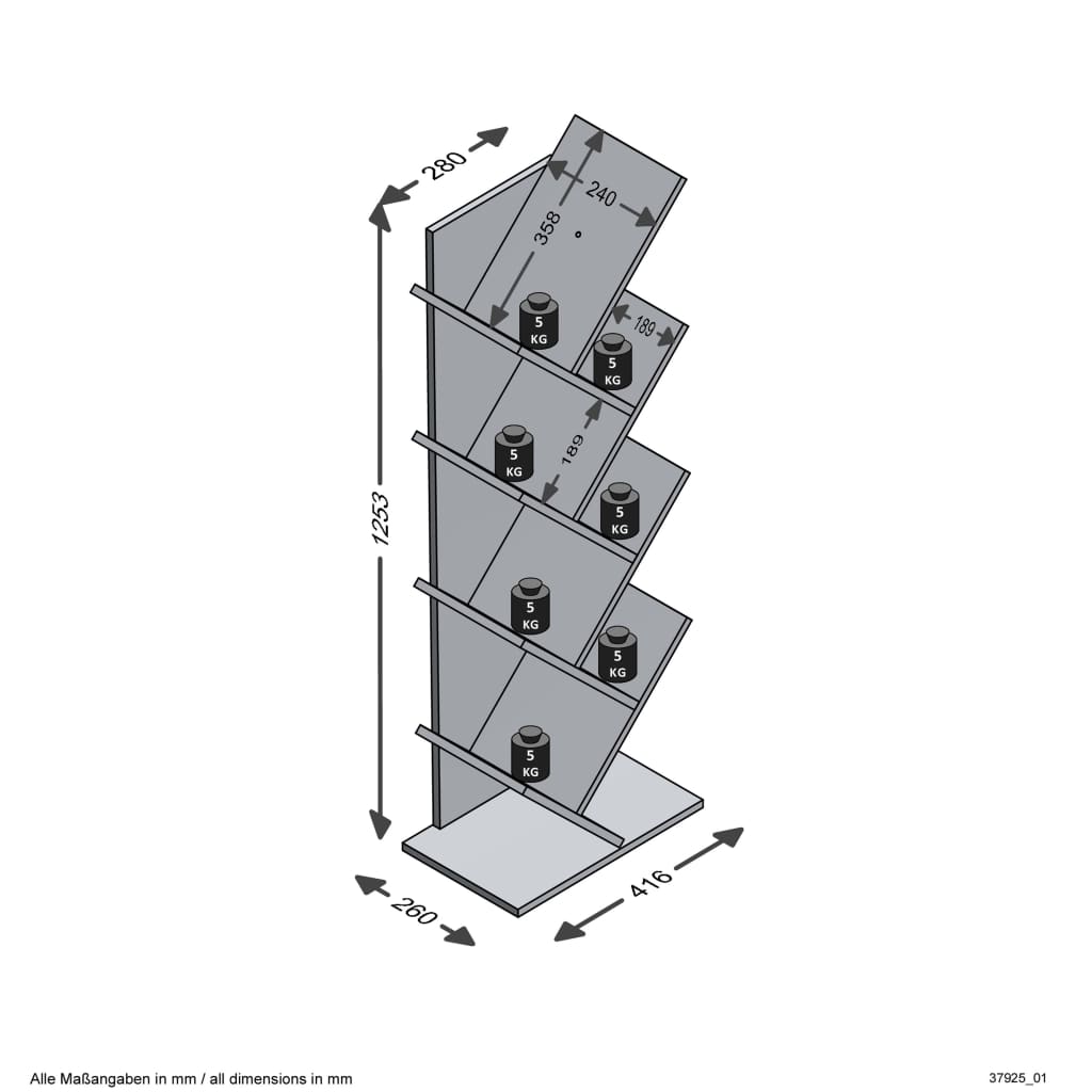 FMD Estantería geométrica de pie blanca