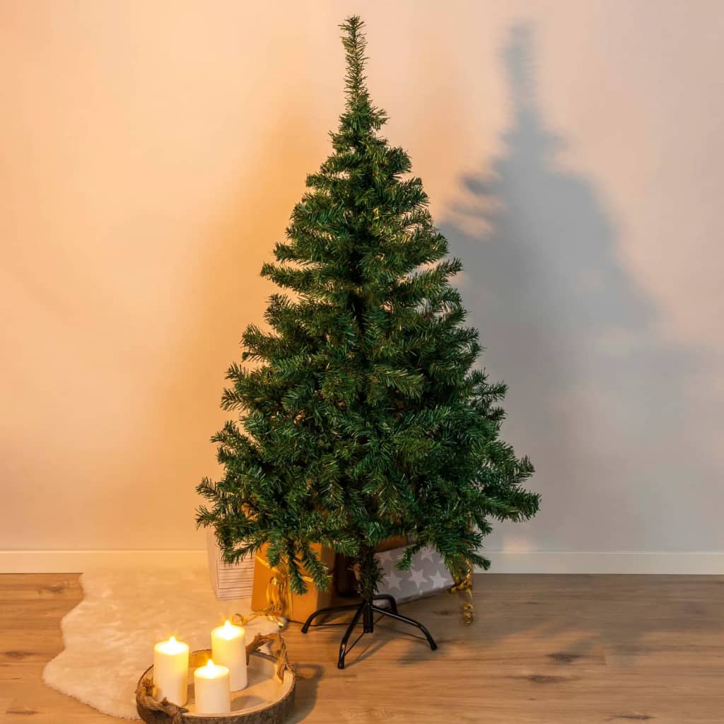 HI Árbol de Navidad con soporte de metal verde 150 cm