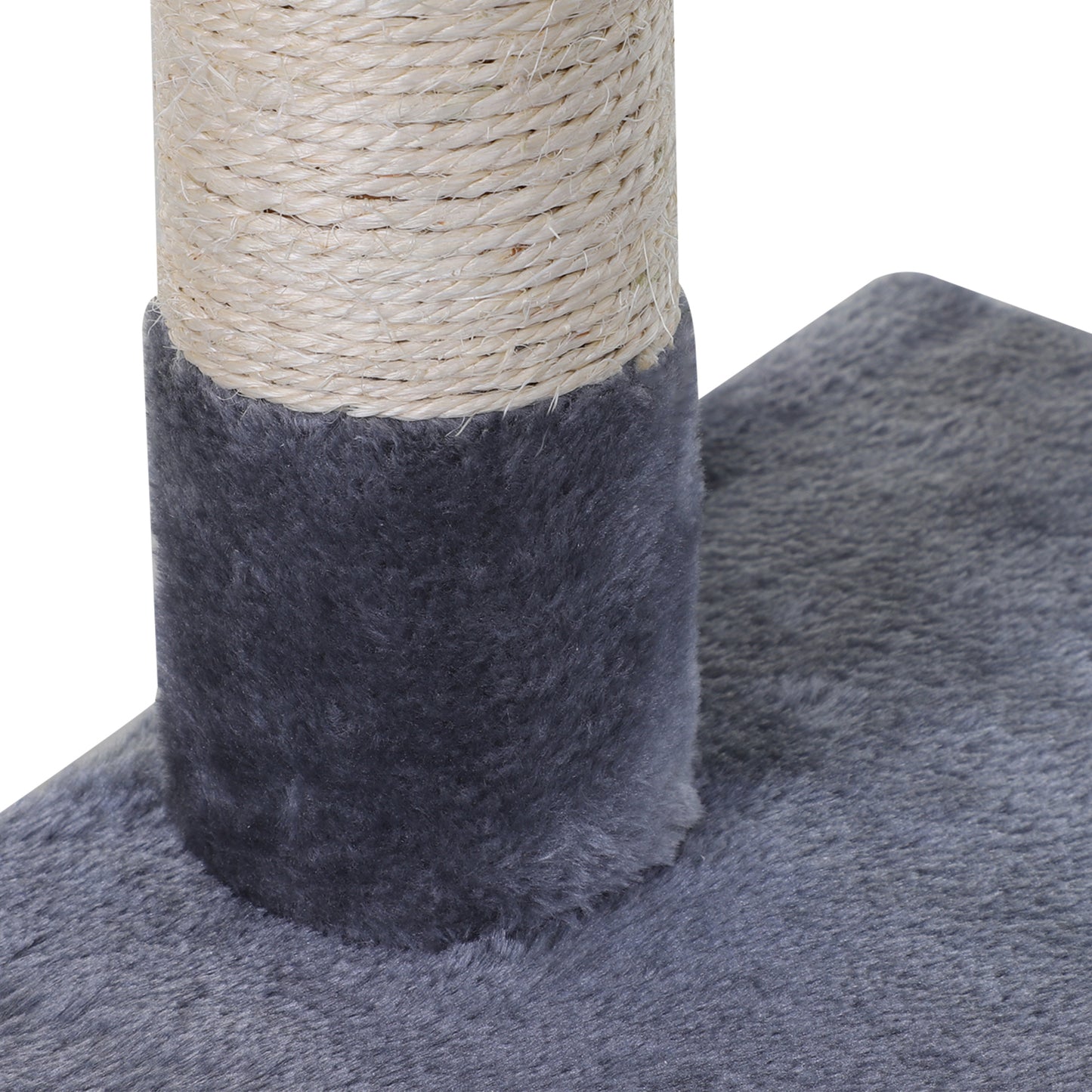 PawHut Árbol Rascador para Gatos Torre para Gatos 50x36x70 cm Centro de Actividad con Hamaca Plataforma Postes de Sisal y Bola Colgante Gris