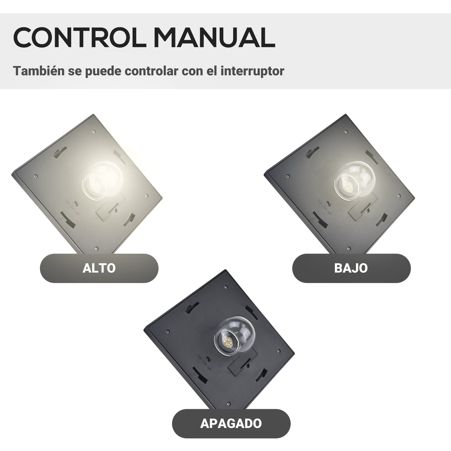 Outsunny Farol Solar de Jardín con 3 Luces LED Impermeable IP44 Sensor de Noche Farola de Exterior para Camino Terraza Patio 51,5x47x182,5 cm Negro