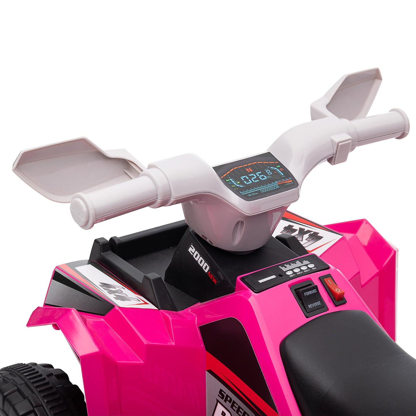 HOMCOM Quad Eléctrico para Niños de 18-36 Meses Vehículo Eléctrico a Batería 6V con Avance y Retroceso Velocidad de 2,5 km/h 70x41,5x48,5 cm Rosa