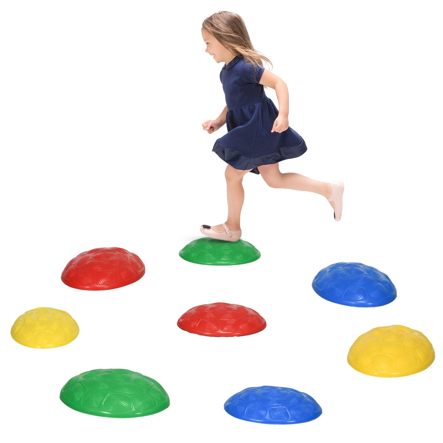 ZONEKIZ Piedras de Equilibrio para Niños de 3-8 Años Conjunto de 8 Piezas Bloques de Equilibrio Apilables con Base Antideslizante para Entrenamiento de Equilibrio y Promover la Coordinación Multicolor