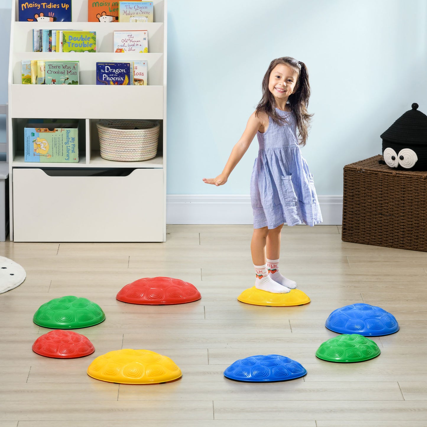 ZONEKIZ Piedras de Equilibrio para Niños de 3-8 Años Conjunto de 8 Piezas Bloques de Equilibrio Apilables con Base Antideslizante para Entrenamiento de Equilibrio y Promover la Coordinación Multicolor