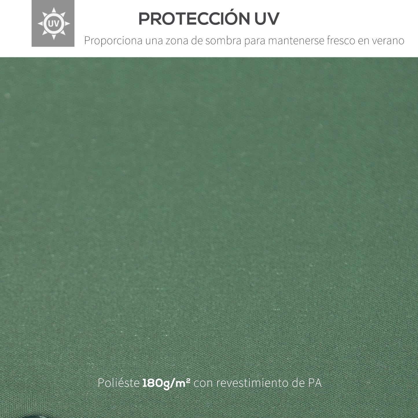 Outsunny Techo de Reemplazo 3x3 m para Carpa Pabellón Cubierta de Repuesto de Gazebo Pabellón con Techo Transpirable 8 Orificios de Drenaje Verde