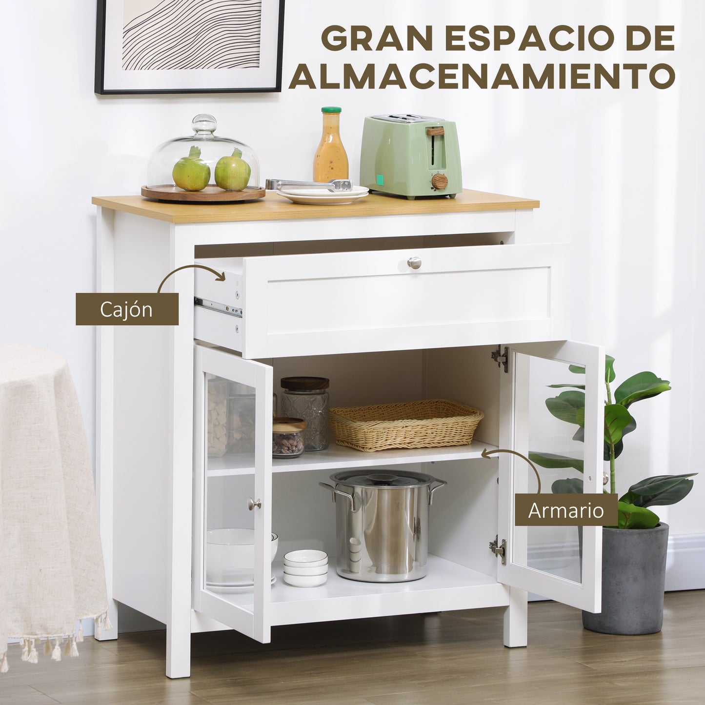 HOMCOM Conjunto de 3 Armarios Juego de 1 Alacena de Cocina 1 Aparador de Cocina 1 Armario Auxiliar Estilo Moderno 100x40x180 cm 80x40x90 cm 120x40x70 cm Blanco