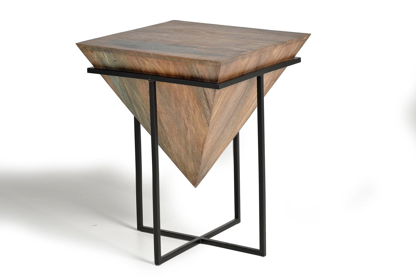 Mesa de centro en madera de mango y base de metal - GINER Y COLOMER