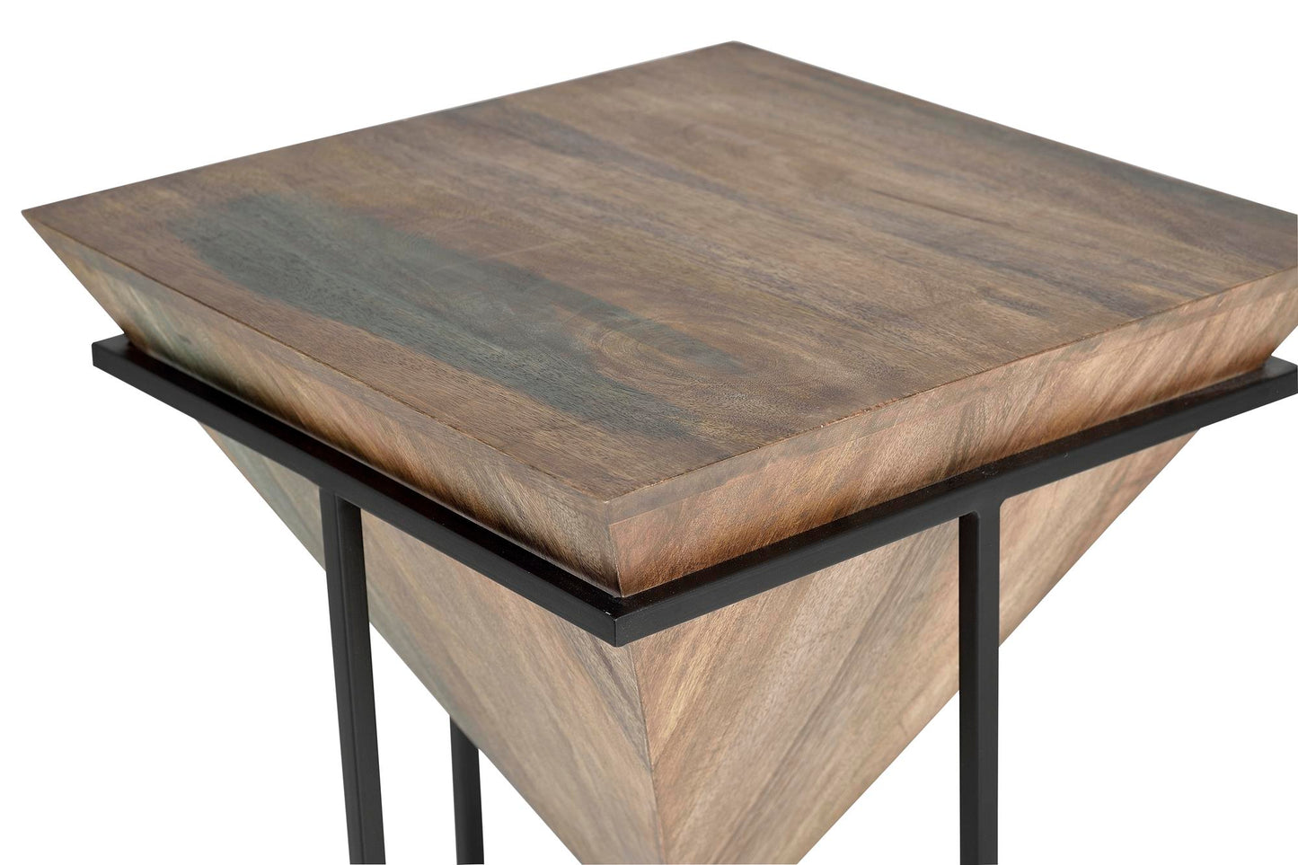 Mesa de centro en madera de mango y base de metal - GINER Y COLOMER