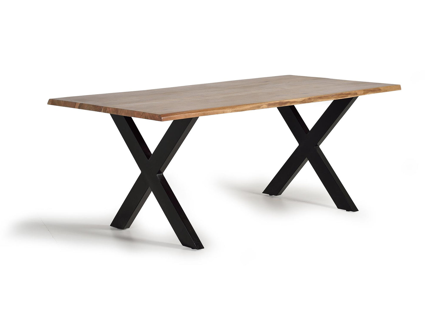 Mesa de comedor en madera de acacia y patas de metal - GINER Y COLOMER