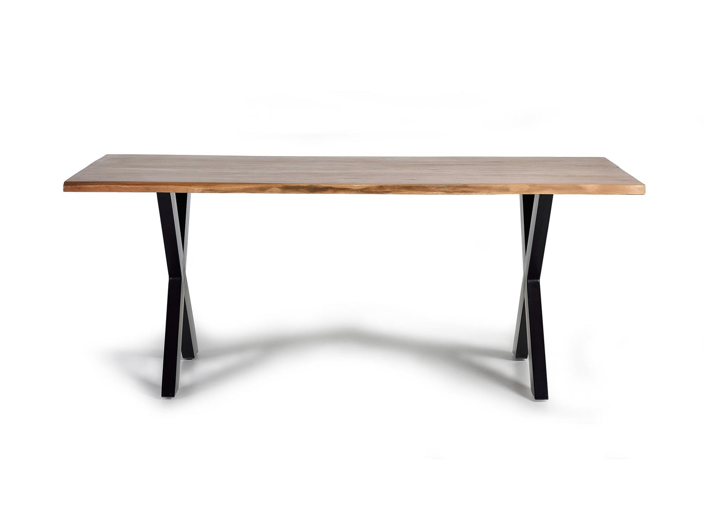 Mesa de comedor en madera de acacia y patas de metal - GINER Y COLOMER