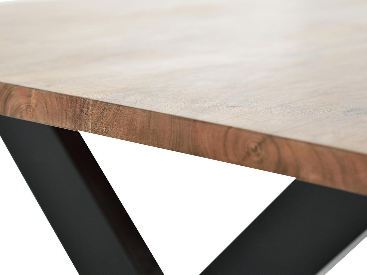 Mesa de comedor en madera de acacia y patas de metal - GINER Y COLOMER