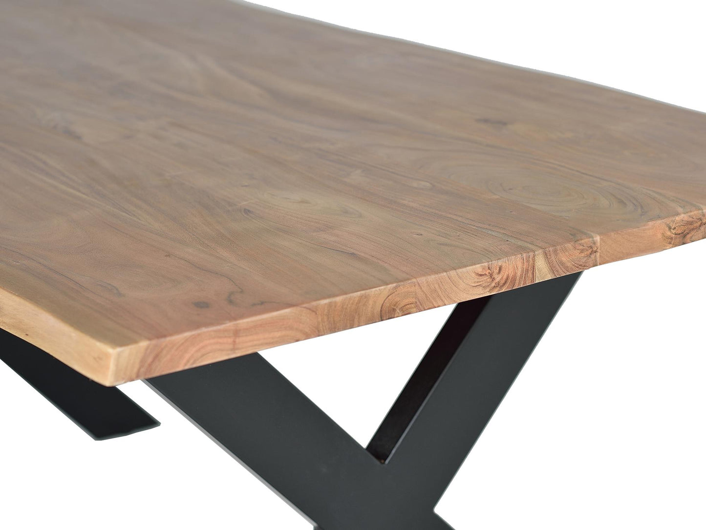 Mesa de comedor en madera de acacia y patas de metal - GINER Y COLOMER