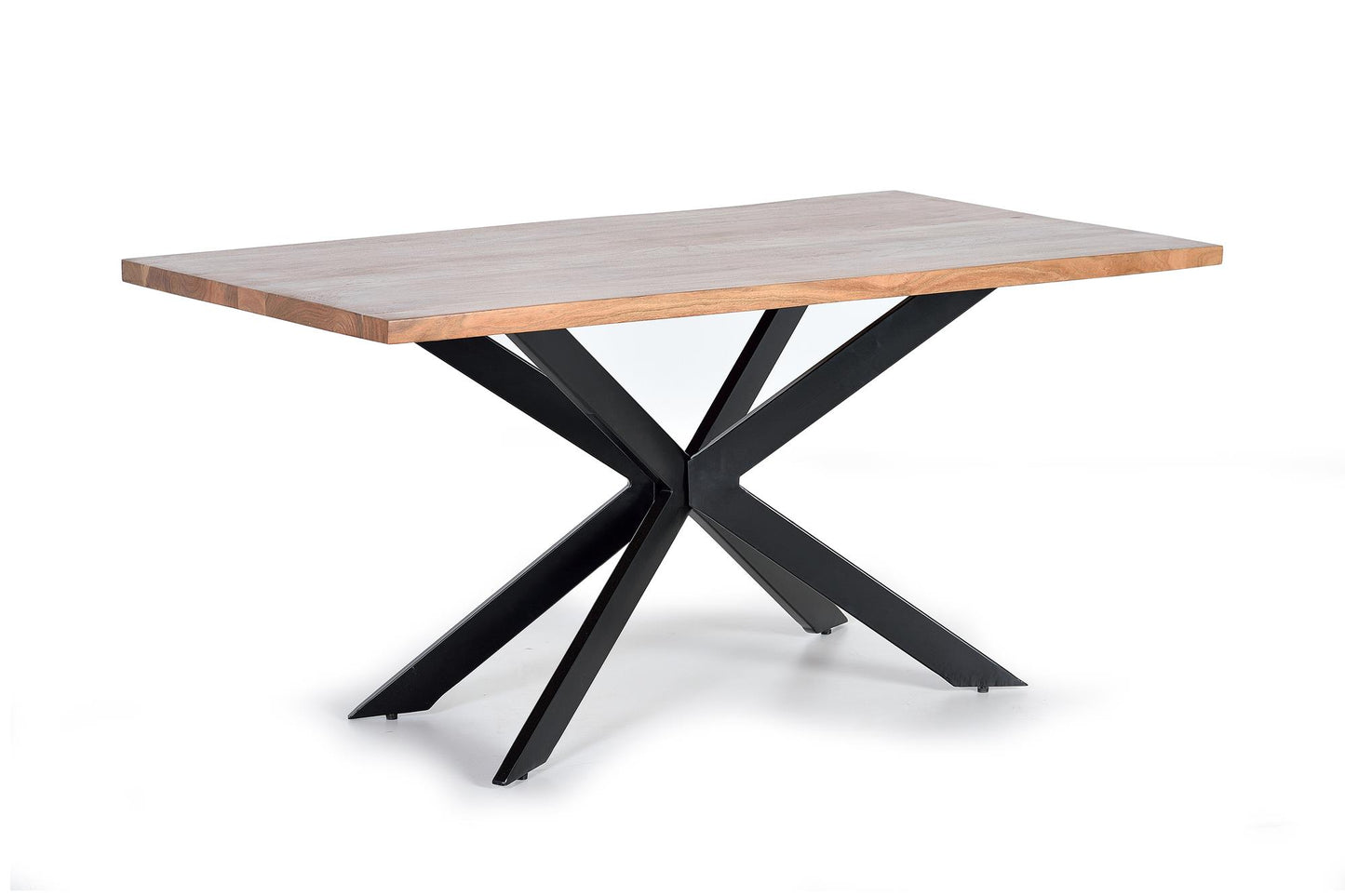 Mesa comedor en madera de acacia y base de hierro - GINER Y COLOMER