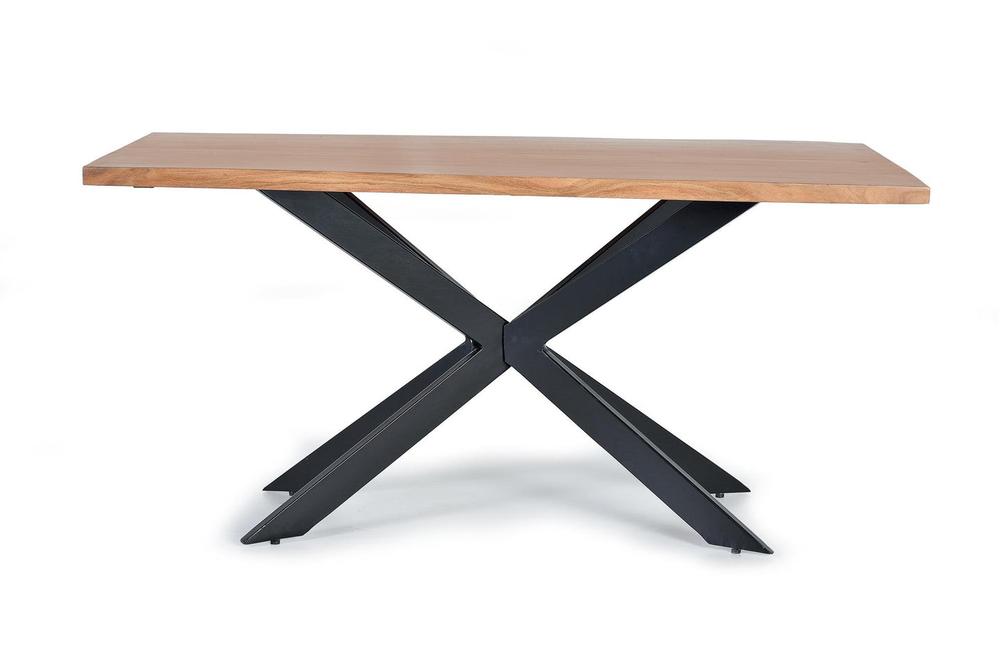 Mesa comedor en madera de acacia y base de hierro - GINER Y COLOMER